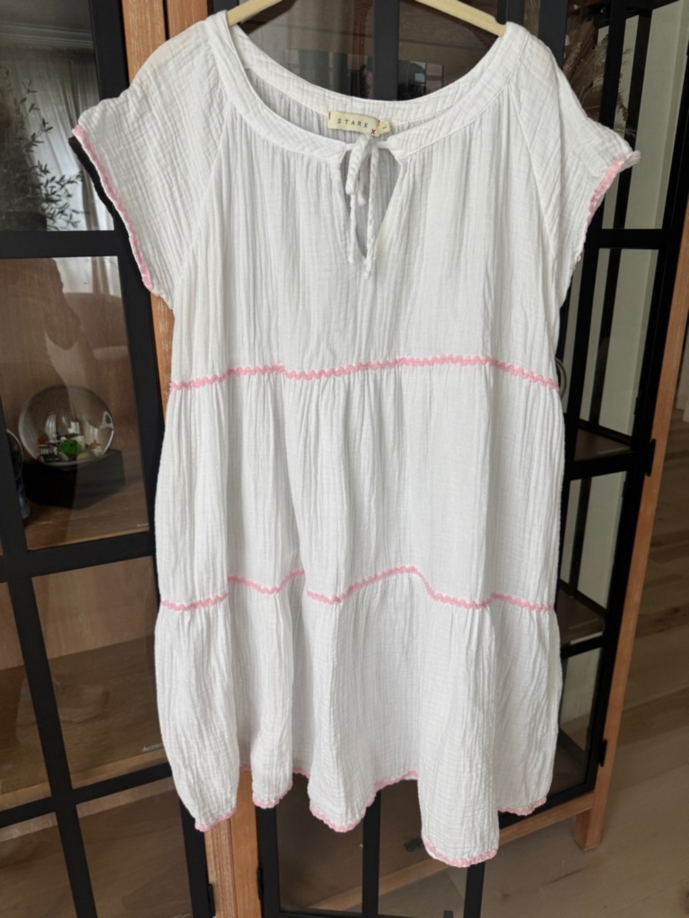 Stark X muslin coverup dress gauzy cotton swimsuit pool beach short sleeve